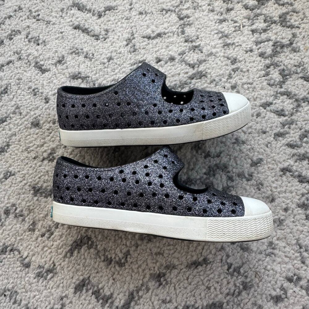 Native Dark Grey Bling Sparkle Mary Jane Shoes 11C - Picture 5 of 7